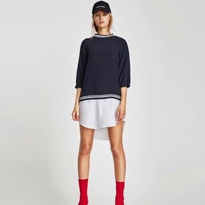 Zara Contrasting Ribbed Dress/Blouse; Worn Once